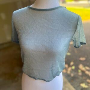 Blue Sparkle Sheer Top